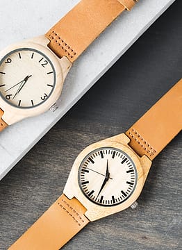 Jam Tangan Kayu Strap Kulit