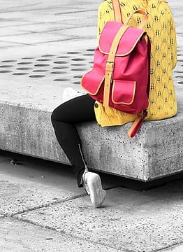 Ransel Kanvas Merah Muda