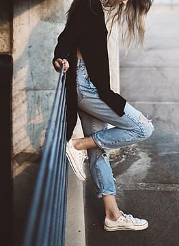 Celana Jeans Sobek Biru