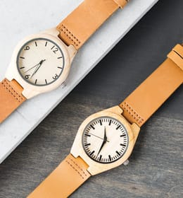 Jam Tangan Kayu Strap Kulit