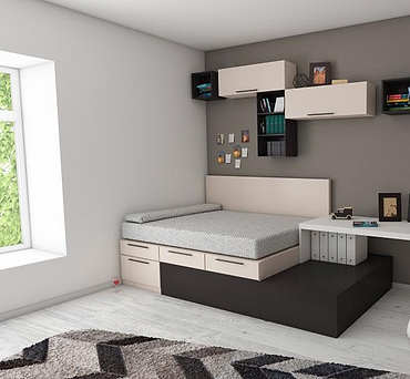 Tempat tidur dan meja belajar