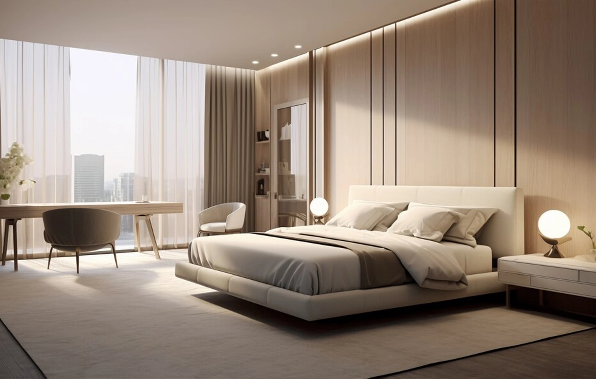 Proyek Kamar Tidur Utama Bernuansa Kayu