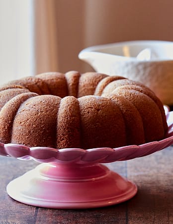 Bundt cake on a cake stand
