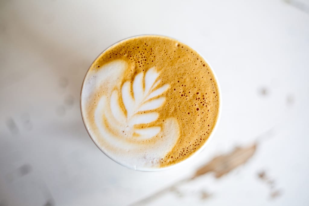 Latte art dilihat dari atas