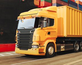 Truk kontainer kuning