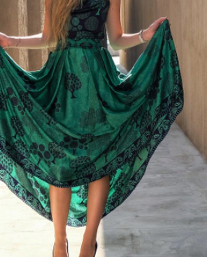 Detail rok Dress Pesta Hijau